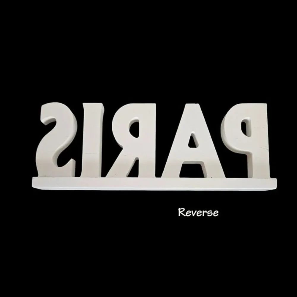 Paris White Wooden Letters/Word Sign 11.5 inches by 5 inches